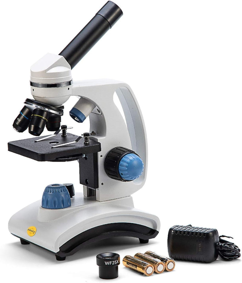 SW100 40X-1000X Vergrösserung Kinder Verbundmikroskop für Anfänger, Einsteiger Mikroskop mit drehbar