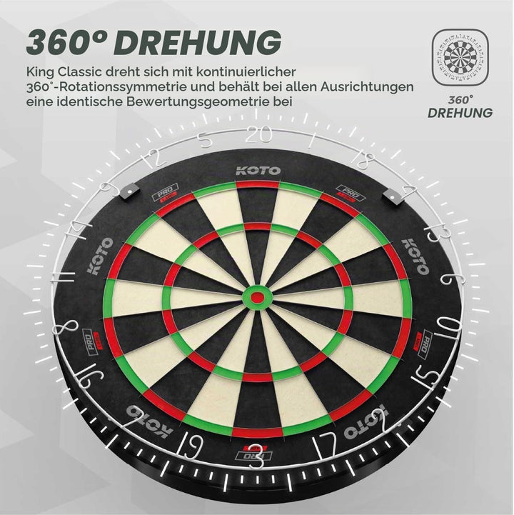 KOTO - King Pro + Dartbord Surround Blau, Hochwertiger Dart Surround für alle Dartscheiben, Dart Auf