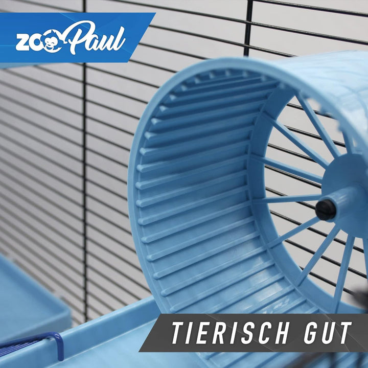 ZooPaul XXL Nagerkäfig Hamsterkäfig schwarz beige Maus Käfig Tunnelsystem Zubehör (blau), blau