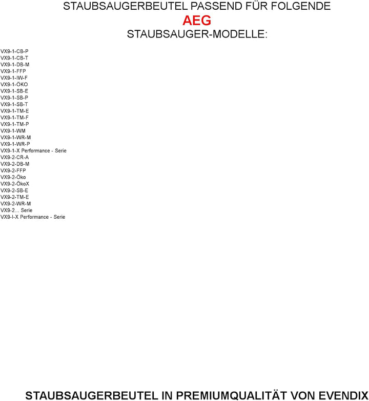 10 Staubsaugerbeutel kompatibel mit AEG VX9-2-Öko, 10 Staubbeutel + 1 Mikro-Filter ähnlich Original