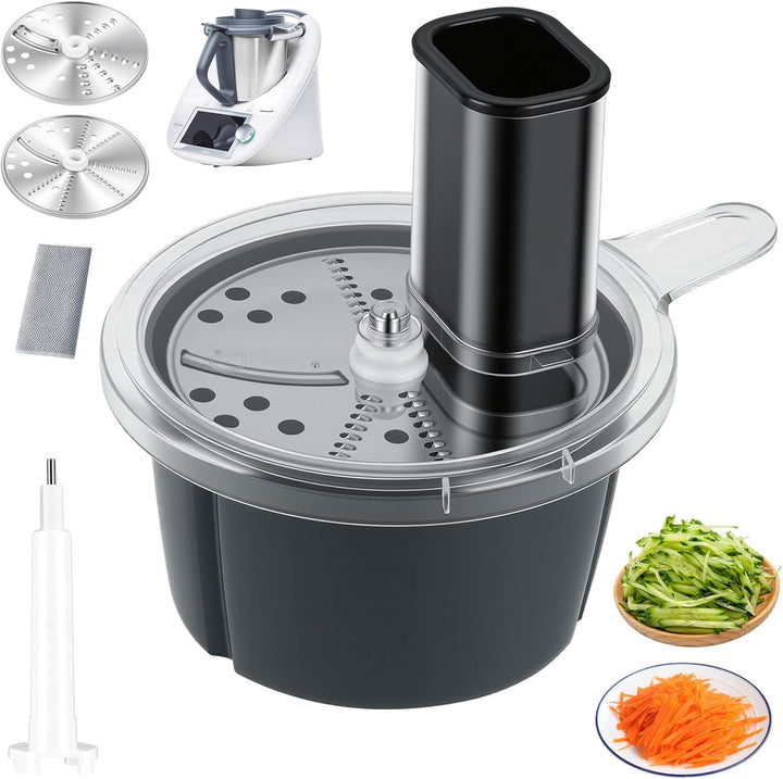 Gemüseschneider elektrisch für Thermomix TM5 TM6, Spiralschneider & Gemüsereibe Edelstahl für Zucchi