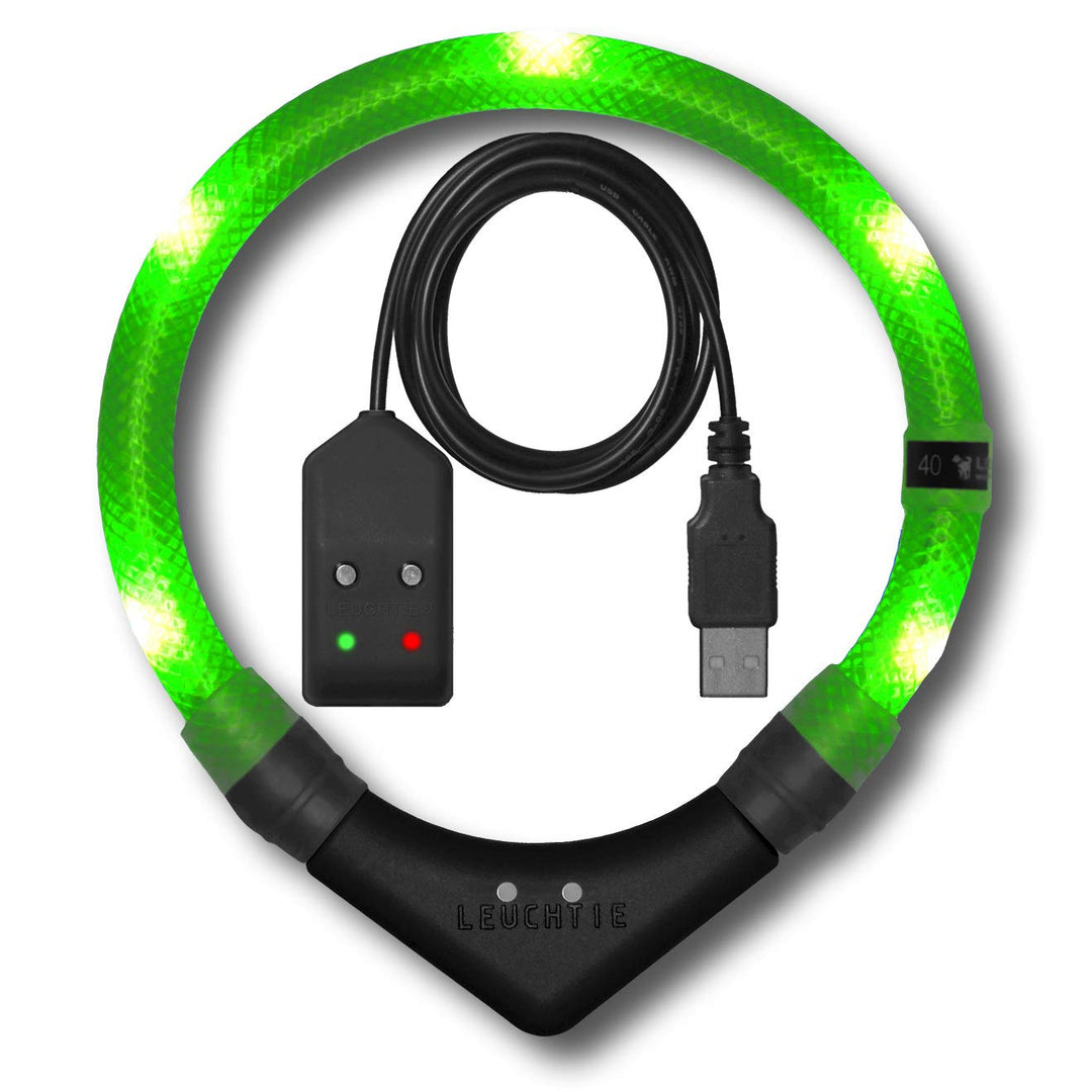LEUCHTIE® Easy Charge Leuchthalsband Hund aufladbar, wasserdichtes LED Halsband, Leuchtband für Hund
