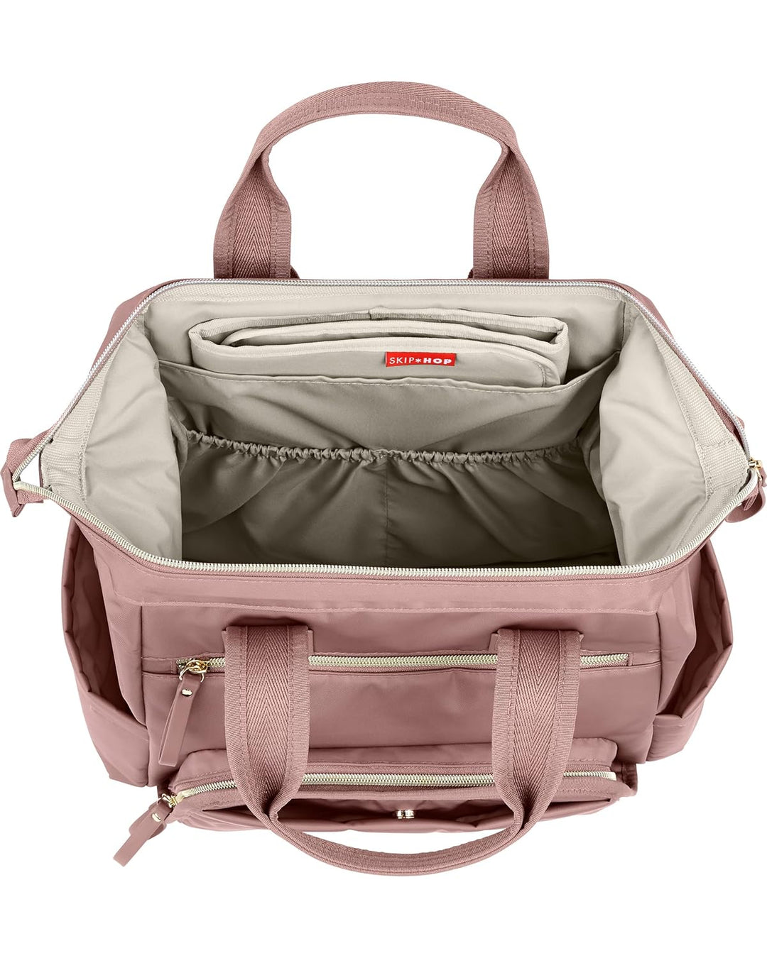 Skip Hop Wickeltaschen-Rucksack: Mainframe grosse Kapazität, breite offene Struktur mit Wickelunterl