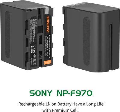 2 Stück Shentec 8800mAh NP-F970 akku Compatible with Sony NP-F970 NP-F960 NP-F930 NP-F950 DCR-VX2100