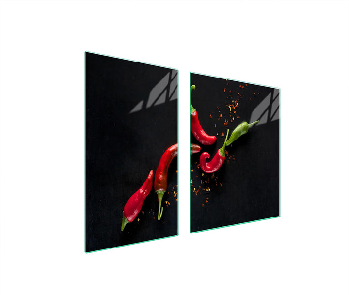 TMK ArtDeko Herdabdeckplatte 2 Teilig 40x52 + 60x52 cm - Spritzschutz Herdabdeckung – Herdschutz aus