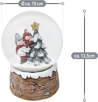 com-four® Weihnachtsschneekugel – Festliche Dekoration mit ansprechendem, glitzerndem Schneefall Fei