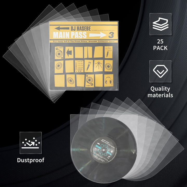 MayRecords 25,4 cm (10 Zoll) Vinyl-Schallplatten-Innenhüllen und Aussenhüllen, antistatische Kunstst