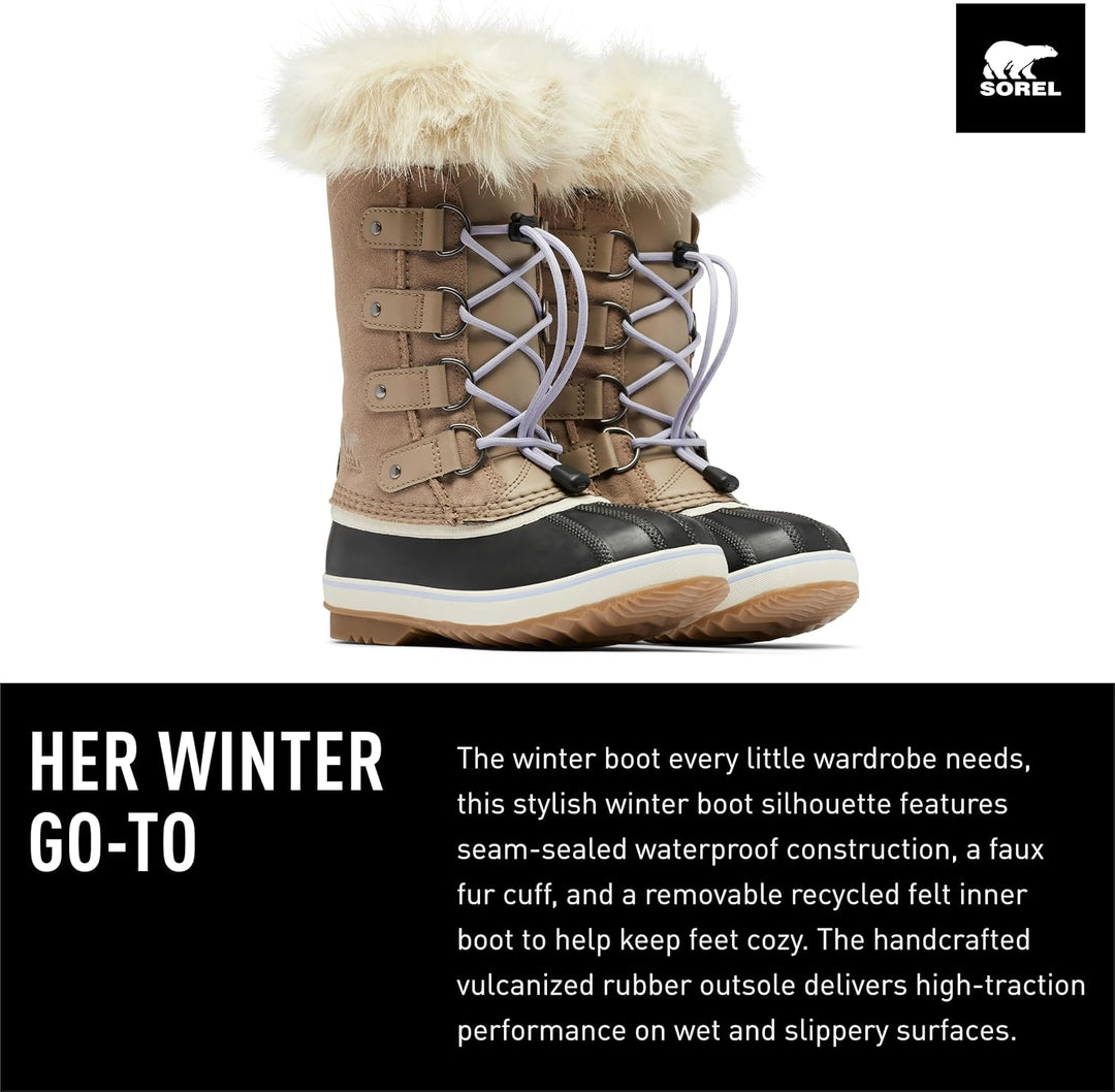 Sorel Unisex Kinder Kids Joan of Arctic Waterproof Schneestiefel 32 EU Braun Omega Taupe X Gum 2 You