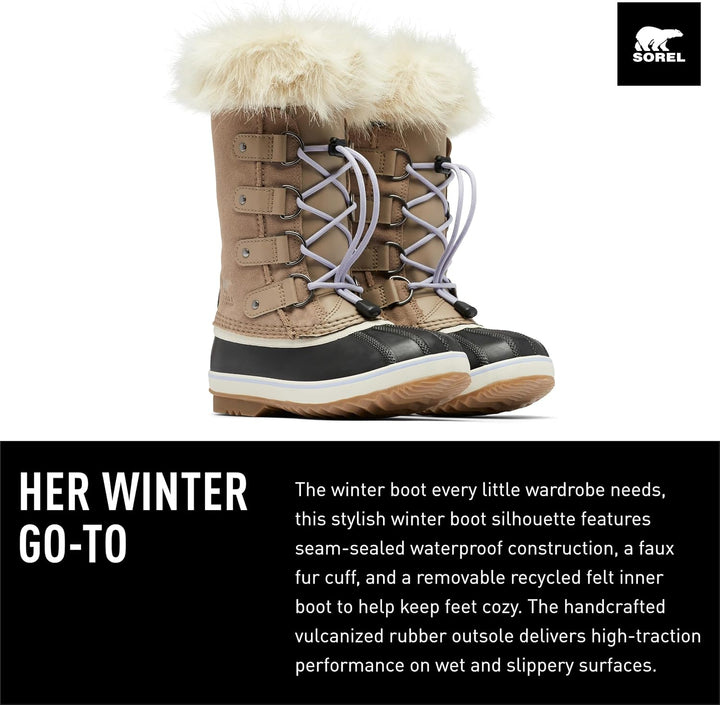 Sorel Unisex Kinder Kids Joan of Arctic Waterproof Schneestiefel 32 EU Braun Omega Taupe X Gum 2 You