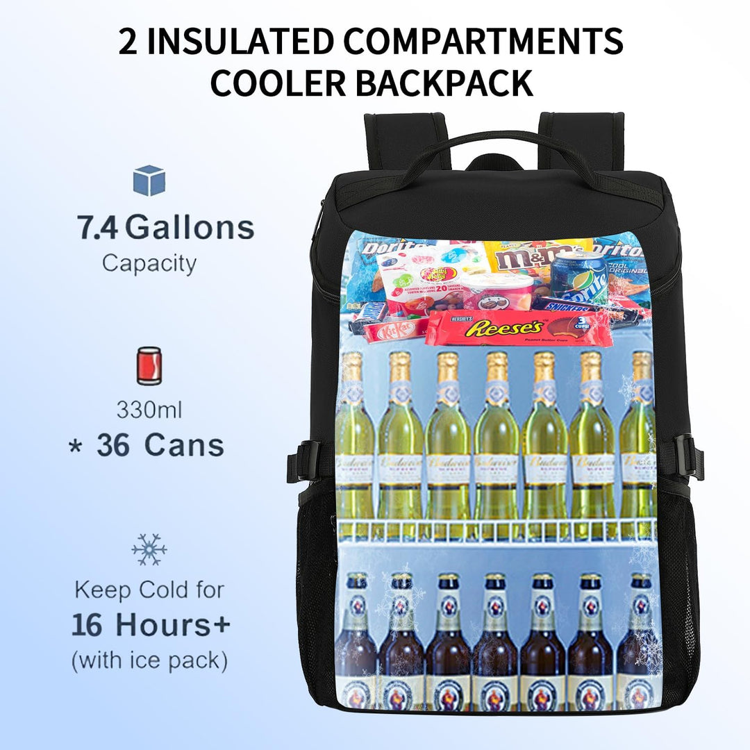 Kalesi Kühlrucksack 36 Dosen Leichter Isolierter Rucksack Kühler Auslaufsicher Reise Camping Mittage