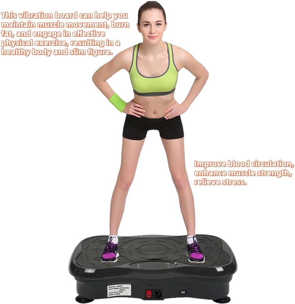 Fitness Platte Vibrationstrainer, für den Büro-Wohnzimmer, Multi-Funktions mit Bluetooth und USB,Vib