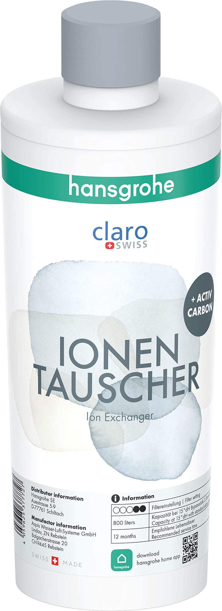 hansgrohe Filter Ionen-Tauscher und Aktivkohle, Filterkartusche für Aqittura M91, Wasserfilter, Ersa