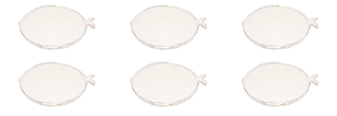 CREAFLOR HOME 6er Set Salatteller Marina Fisch D. 21cm weiss Bianco Keramik Virginia Casa