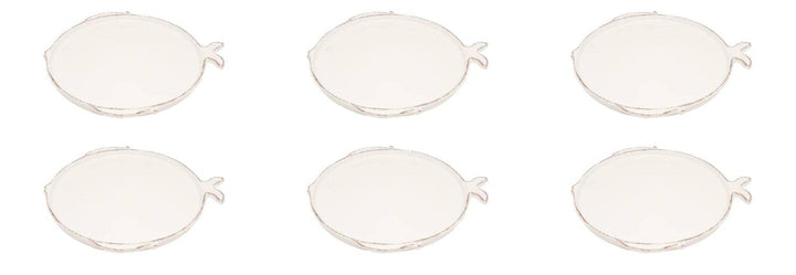 CREAFLOR HOME 6er Set Salatteller Marina Fisch D. 21cm weiss Bianco Keramik Virginia Casa