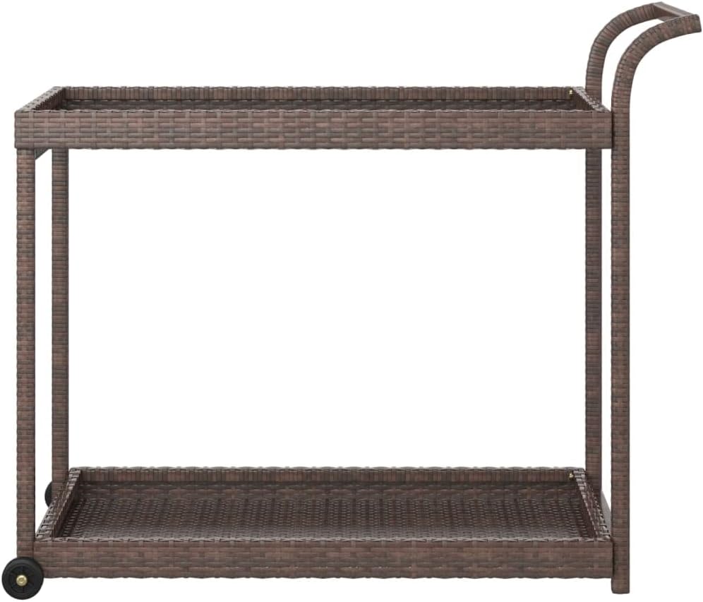 vidaXL Barwagen mit 4 Rollen Servierwagen Teewagen Küchenwagen Beistellwagen Arbeitswagen Gartenwage