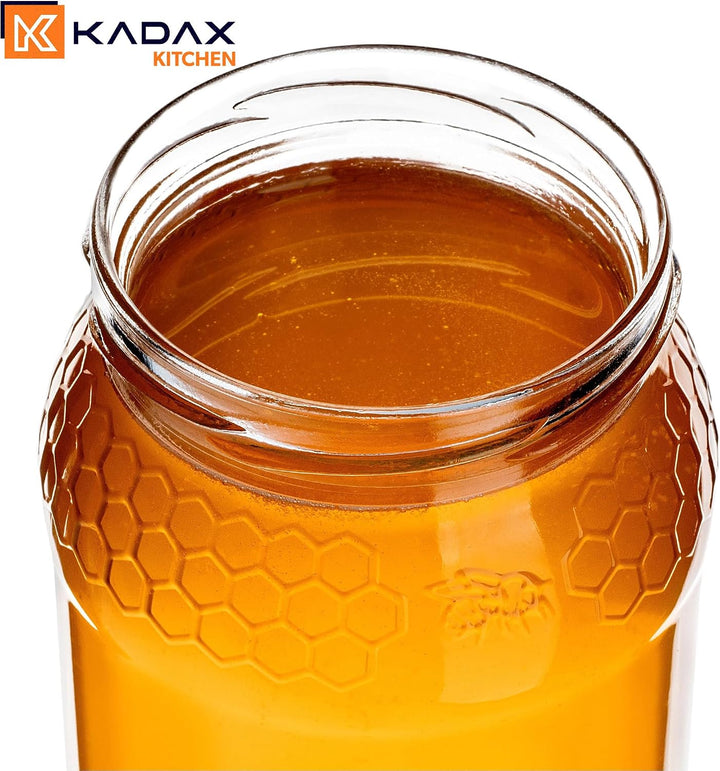 KADAX 48er Set Einmachgläser 900ml TO82 Gelbe Biene, Grosse Sturzgläser mit Schraubdeckel, Einkochgl