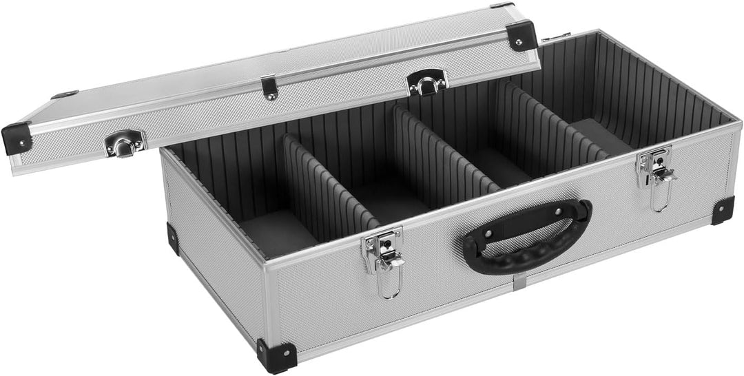 anndora CD Koffer für 80 Standard CD Cases - 56,5 x 29 x 18,5 cm - Silber 80 CD's silber, 80 CD's si