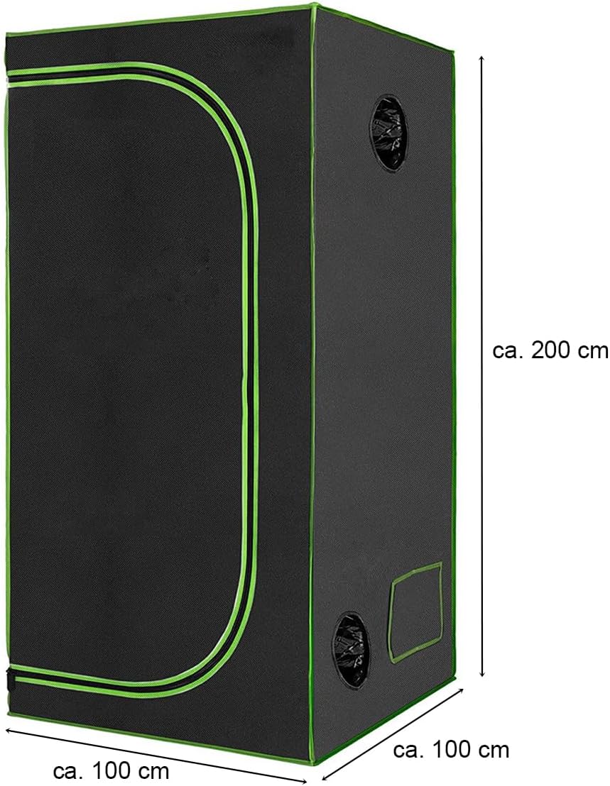 Gewächshaus Indoor Grow Pflanzenzelt Zuchtzelt Gewächszelt Tent Zelt Schrank Box G9 100x100x200cm -