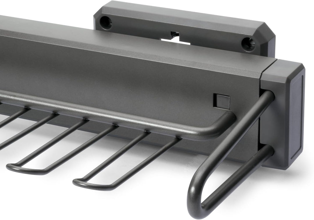 Emuca - Krawattenhalter seitlich ausziehbar Quartz, Kunststoff und Aluminium, Titanium Ausziehbarer