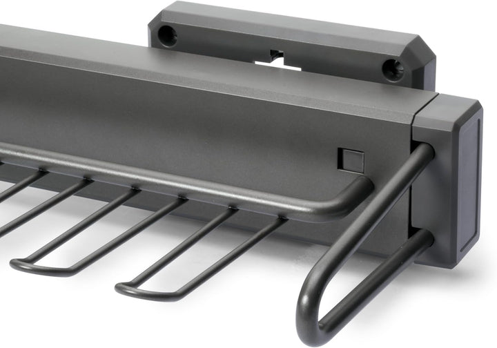Emuca - Krawattenhalter seitlich ausziehbar Quartz, Kunststoff und Aluminium, Titanium Ausziehbarer