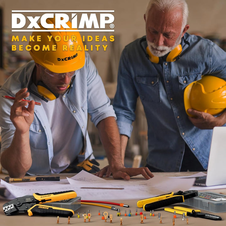 DxCRIMP Crimpzange Aderendhülsen Set für 0,25-10mm², 24 Arten isolierter, unisolierter & Twin Aderen