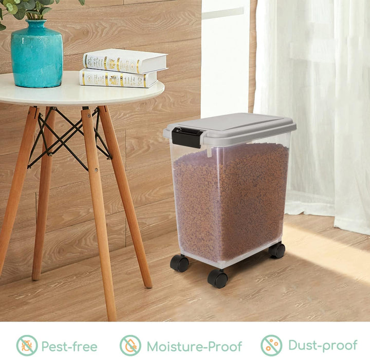 Nobleza - Futterbehälter für Haustiere, 20 L, für Haustiere, Lebensmittelbox mit Rädern, Klappdeckel