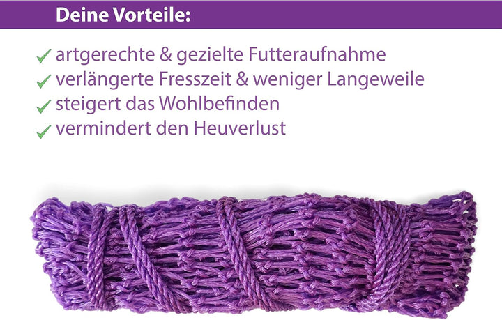 Pferdelinis Heunetz für Pferde, Heunetz engmaschig optimal zur Beschäftigung für Pferde 3x3 Heutasch