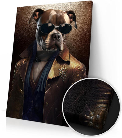 Artmazing | Pitbull Bild hochformat Classy | Bilder Pitbull modern | Leinwand XXL | Pitbullbilder Mo