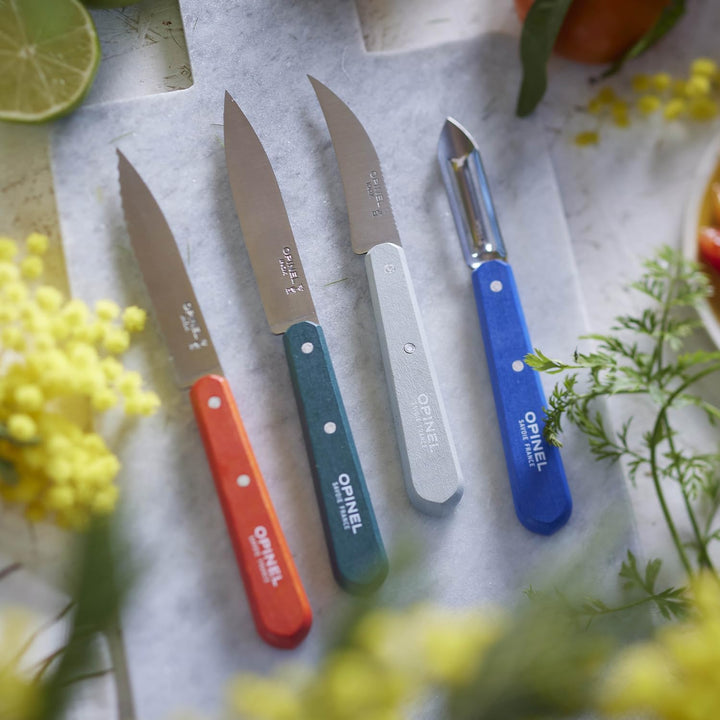 Opinel Essentiels Küchenmesser-Set DU CUISINIER, 4-teilig aus rostfreiem Stahl, 254643