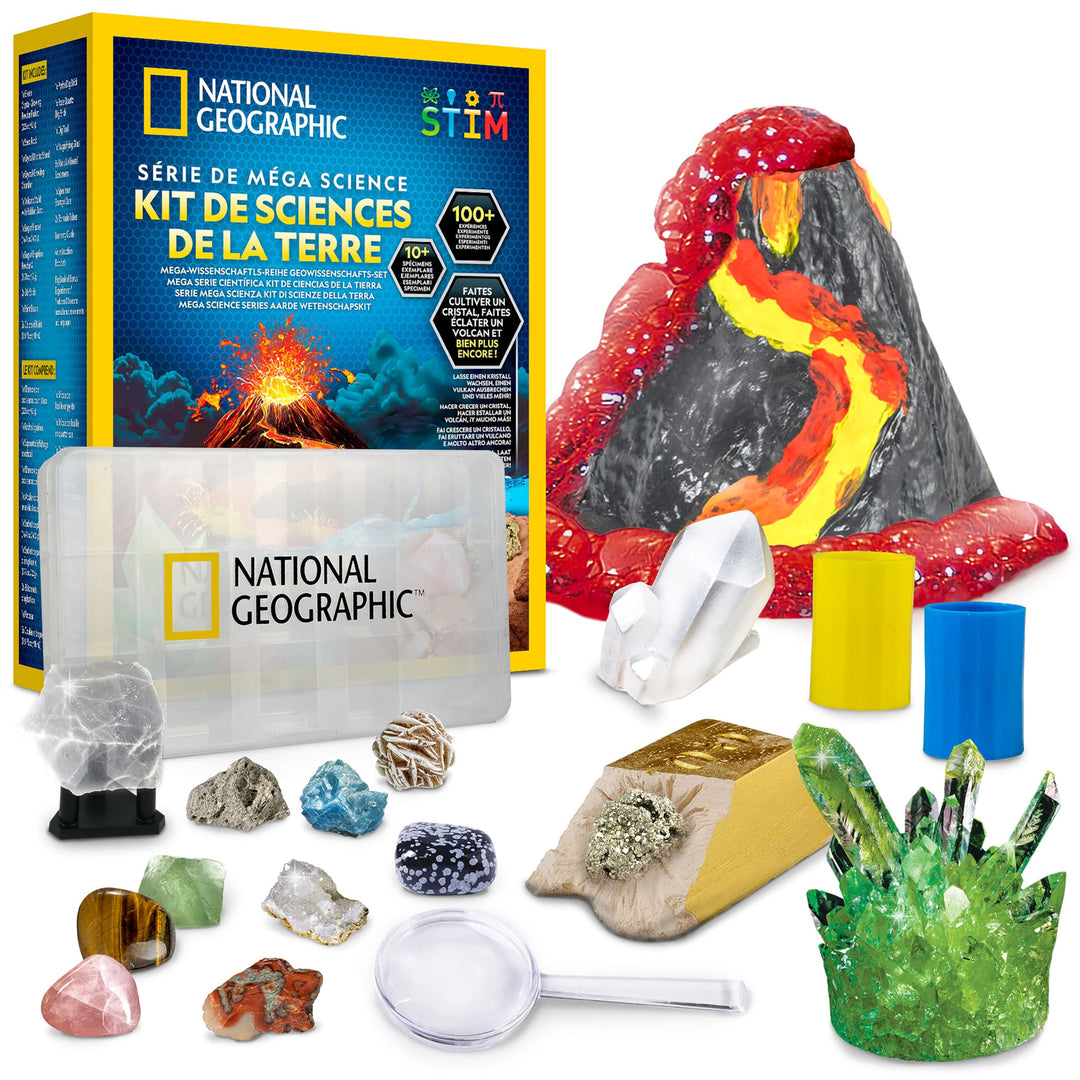 NATIONAL GEOGRAPHIC Mega Science Serie – Earth Science Kit mit über 100 Experimenten für Kinder, Kri