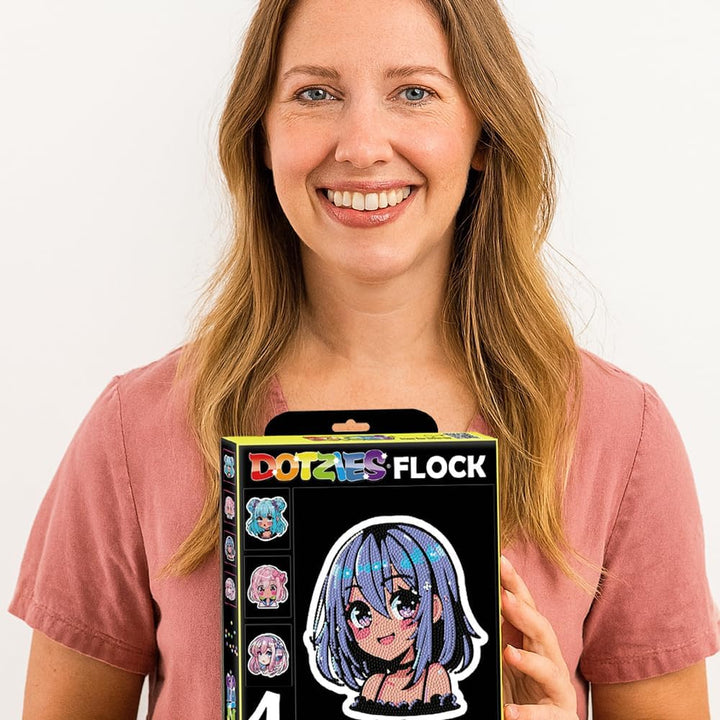 DIAMOND DOTZ DOTZIES 2594444 Original 5D Diamond Painting Set, Neon Anime Mädchen, 4 bunte Diamant-B