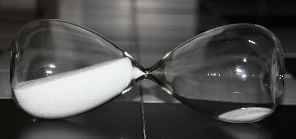 Sanduhr, farbig, Glas, Geburtstag 10 Minutes weiss, 10 Minutes Weiss