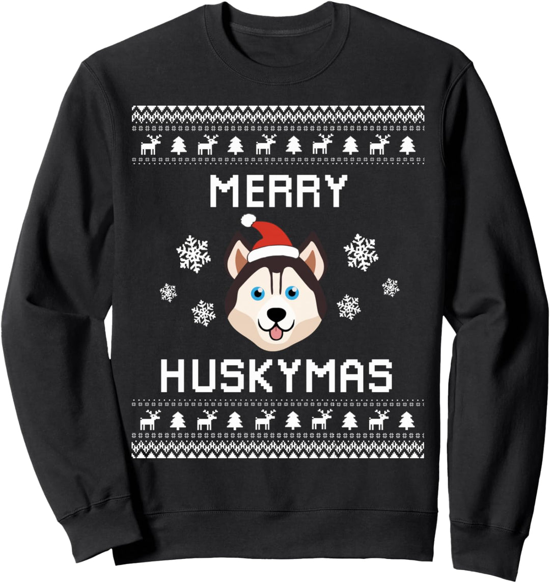 Siberian Husky Weihnachten Ugly Xmas Husky Pullover Sweatshirt
