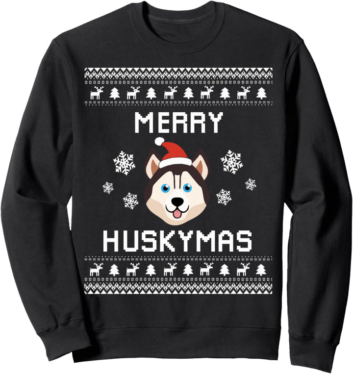 Siberian Husky Weihnachten Ugly Xmas Husky Pullover Sweatshirt