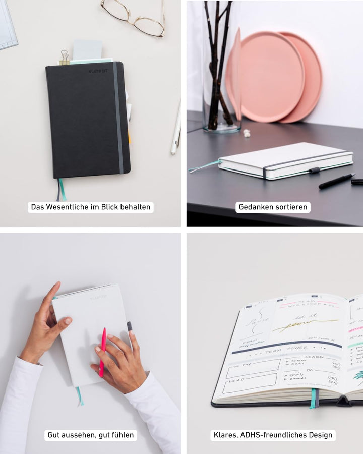 KLARHEIT KALENDER undatiert mit 52 Wochen (A5)– dein Organizer, Terminplaner, Notizbuch und Terminka