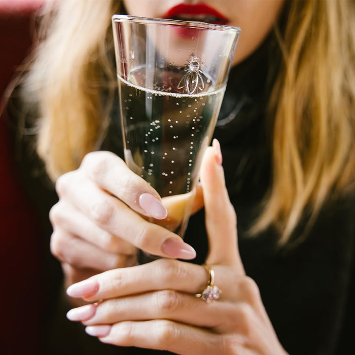 La Rochère Sektglas Biene Klar 150 ml - 6 Gläser - schöne Champagner Gläser mit eleganten Touch Pros