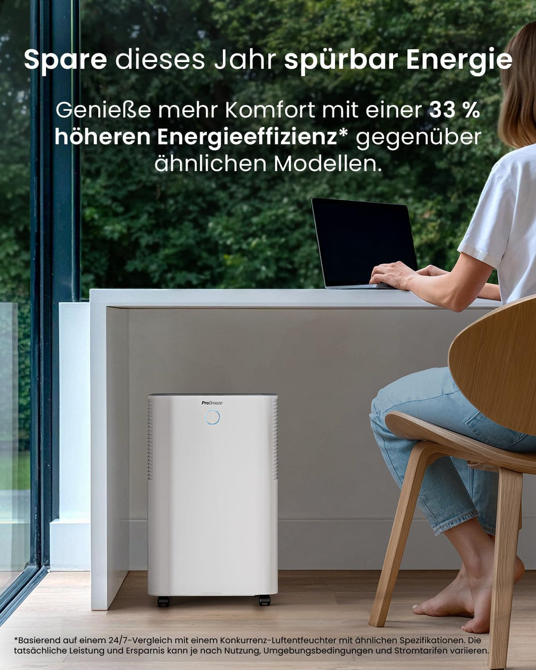 Pro Breeze OmniDry Luftentfeuchter mit App &amp; WLAN, 20L in 24h Entfeuchtungsleistung - Luftentfeuchte