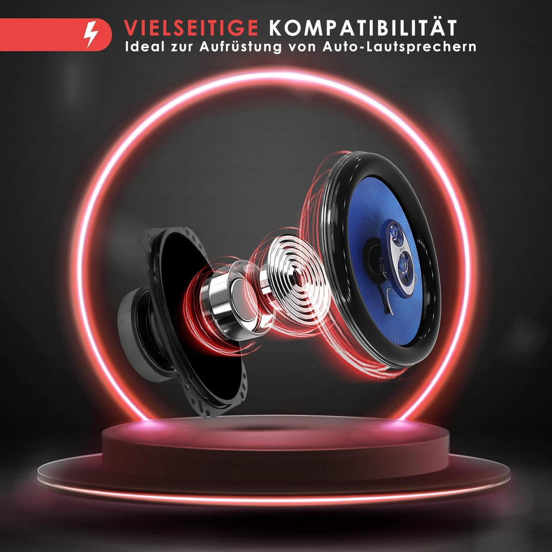 Pyle Auto Lautsprecher 6x8 Zoll 3 Wege Set 360W - Einbaulautsprecher Auto Kfz Lautsprecher mit Hocht
