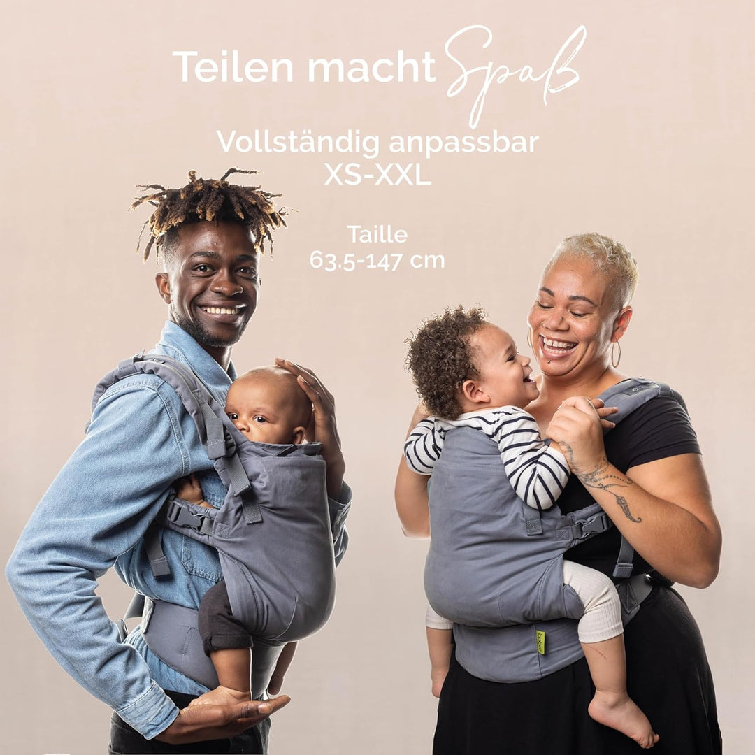 Boba X Babytrage Neugeborene ab Geburt - 2 Tragepositionen Mit Blick zum Baby und als Rucksack Kinde