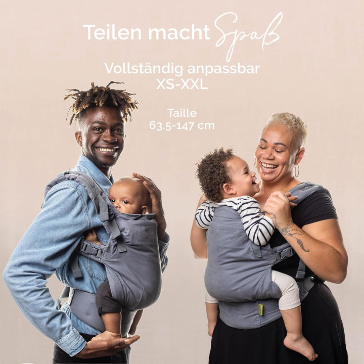 Boba X Babytrage Neugeborene ab Geburt - 2 Tragepositionen Mit Blick zum Baby und als Rucksack Kinde