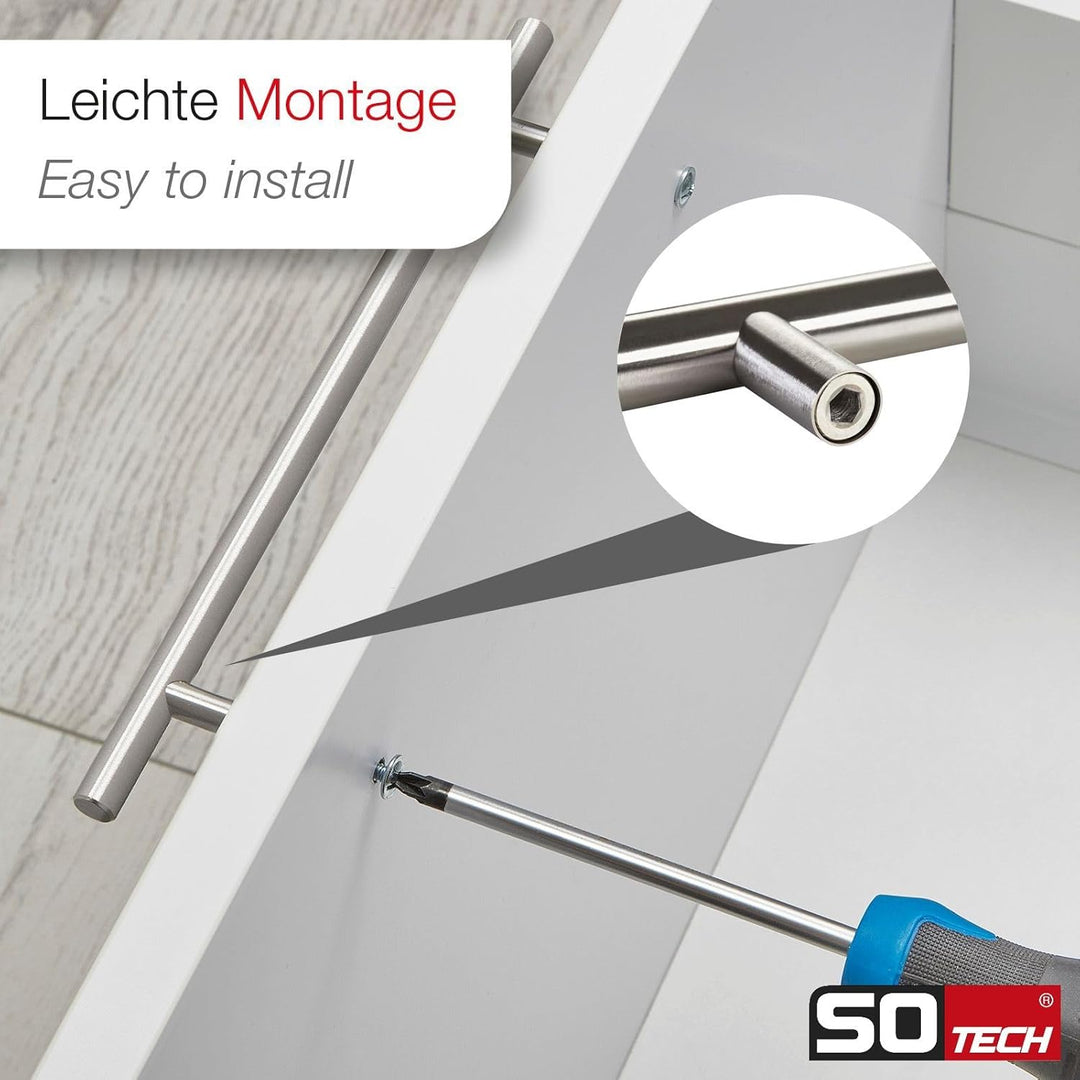 10 x SO-TECH® G14 Edelstahl Möbelgriff-Set Stangengriffe Relinggriffe BA 320 mm BA 320 mm (Edelstahl