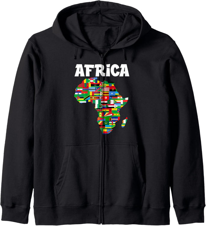Afrika Karte Südafrika Big Five Safari Kapuzenjacke