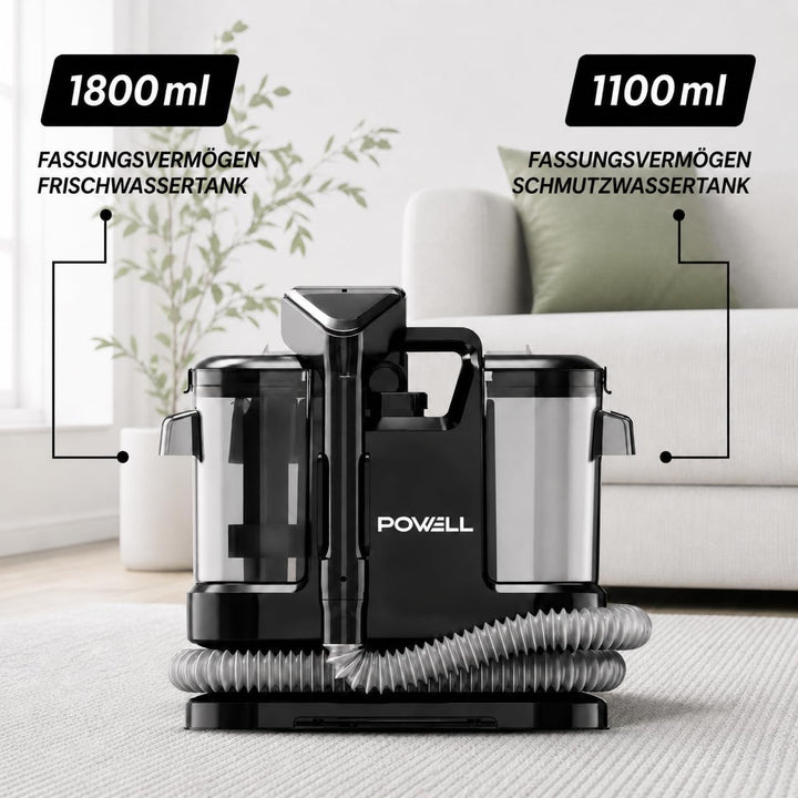 Powell Waschsauger Teppichreiniger 450W - 13kPA Saugkraft, tragbarer Teppichreiniger, Sofa, Vorleger
