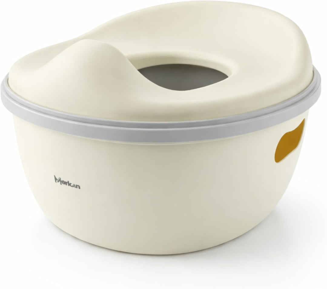 Töpfchen Sitzauflage Toilette, Touristentopf, Kinderfuss, Tragbar, 3in1 Nachttasse (Beige), Beige