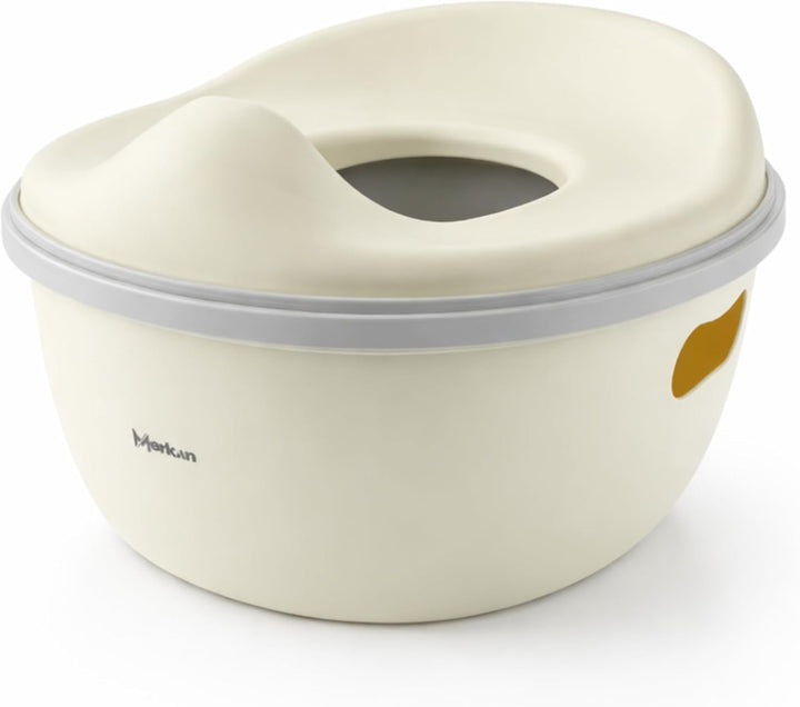 Töpfchen Sitzauflage Toilette, Touristentopf, Kinderfuss, Tragbar, 3in1 Nachttasse (Beige), Beige