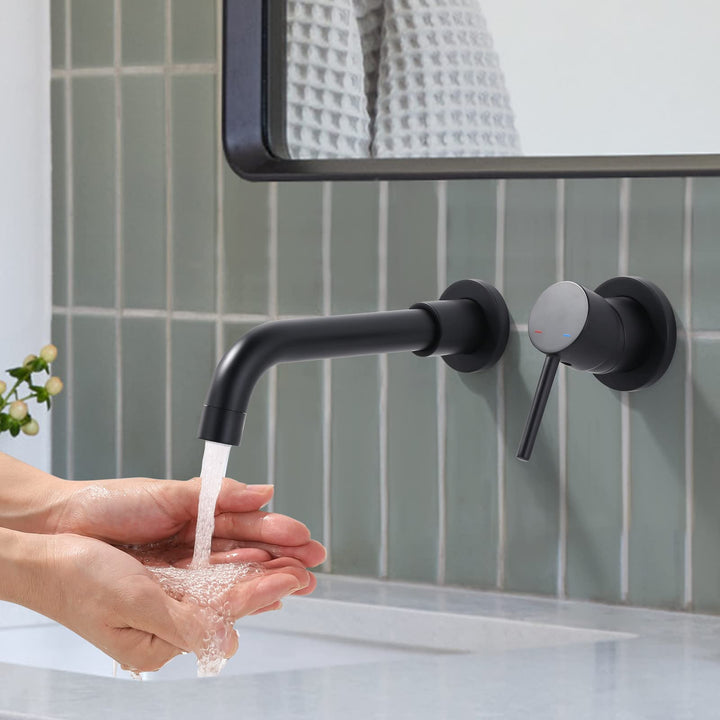 Waschtischarmatur, 360° schwenkbar Wasserhahn Bad Unterputz Armatur Waschbecken aus Kupfer mit M24 P