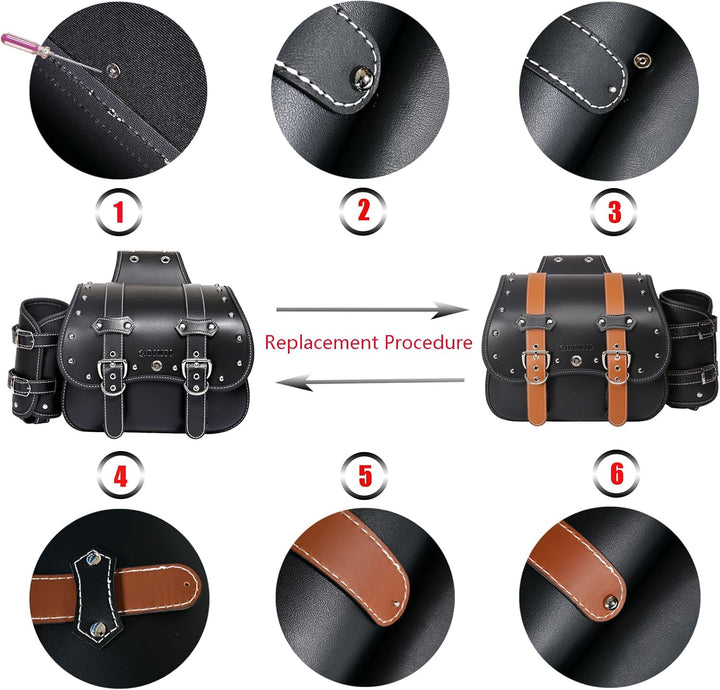 Hochdichtes Leder-Motorrad-Saddebags,Überwurftaschen,Gepäckträger,Seitentaschen mit Getränkehalter,w