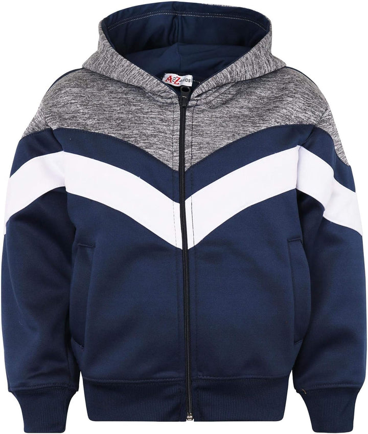 A2Z 4 Kids Mädchen Jungen Unisex Trainingsanzug Kontrast Einsätze Fleece Kapuzen Reissverschluss Hoo