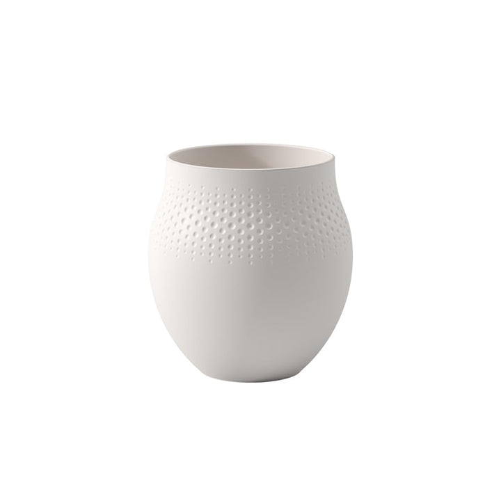 Villeroy und Boch Collier Blanc Vase Perle No. 1, 16,5 x 16,5 x 17,5 cm, Premium Porzellan, Weiss Pe