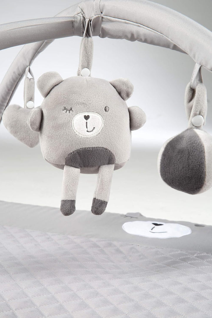 roba Baby Krabbeldecke mit Spielbogen roba Style - 5 Spielelemente - Hasen Motiv - Activity Spieldec